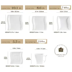 Elegant tableware - white porcelain dinner set - cups - saucers - platesCutlery