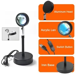 Regenbogen-Sonnenuntergangslampe - bunter Lichtprojektor - LED - Bluetooth - WiFi