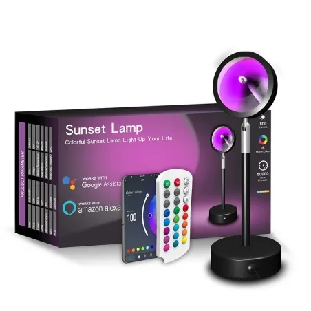 Regenbogen-Sonnenuntergangslampe - bunter Lichtprojektor - LED - Bluetooth - WiFi