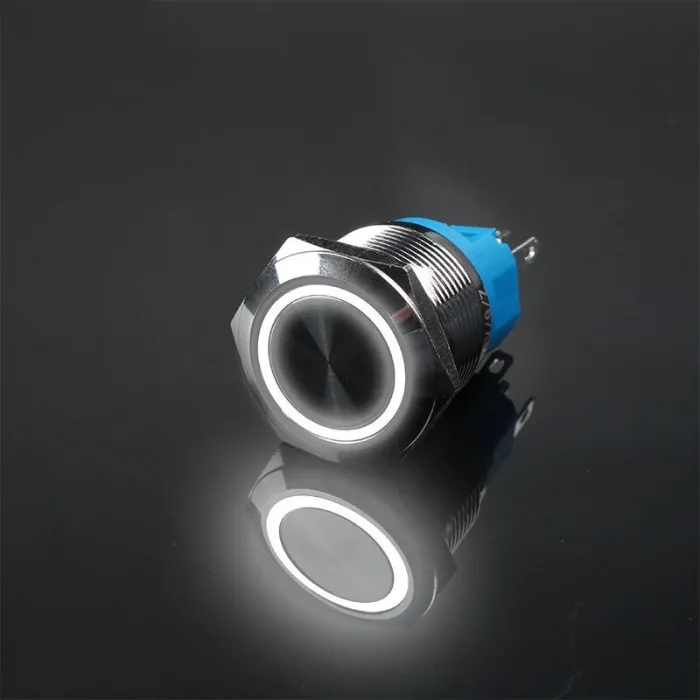 Druckschalter aus Metall - wasserdicht - selbstrückstellend - LED - 12 mm / 16 mm / 19 mm / 22 mm - 6 V / 24 V / 220 V