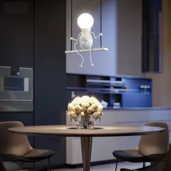 Modern ceiling lamp - sitting iron dollsCeiling lights