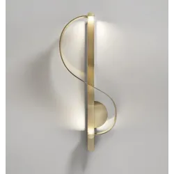 Moderne goldene Wandlampe - S-förmig
