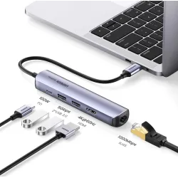 USB-C zu HDMI - RJ45 - USB 3.0 - PD - HUB - Multifunktionsadapter