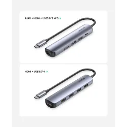 USB-C zu HDMI - RJ45 - USB 3.0 - PD - HUB - Multifunktionsadapter