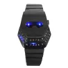 Modische schwarze Edelstahluhr - Schlangenkopf - blaue LED