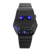 Modische schwarze Edelstahluhr - Schlangenkopf - blaue LED