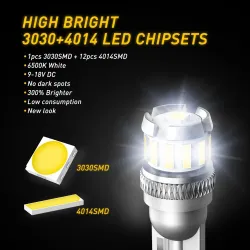 Autolampe - W5W - LED - T10 - Canbus - SMD - 12V - Weiß - 2 Stück