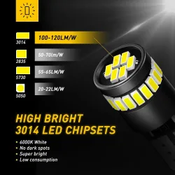 Car light bulb - W5W - T10 - LED - Canbus - 12V - 2 piecesT10
