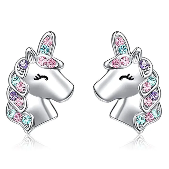 Stilvolle Silberohrringe - Einhorn - Katze - Schmetterling - Regenbogen - Stern