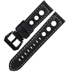 Elegant watch strap - with metal buckle - genuine leatherWatches