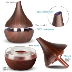 Ultraschall-Luftbefeuchter – Diffusor für ätherische Öle – LED – USB – 300 ml