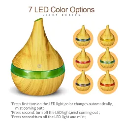 Ultraschall-Luftbefeuchter – Diffusor für ätherische Öle – LED – USB – 300 ml