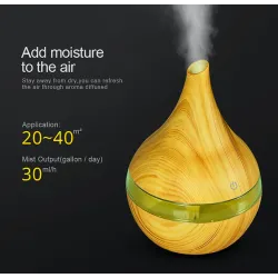 Ultrasonic Air humidifier - essential oils diffuser - LED - USB - 300mlHumidifiers