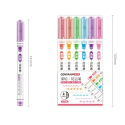 Tintenroller – Art Maker Textmarker – mit Mustern – Sterne – Welle – Wolken – Herzen – 6 Stück