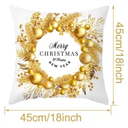 Dekorativer Weihnachtskissenbezug - Schwarz / Gold - 45 * 45 cm