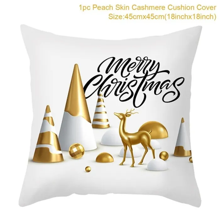 Dekorativer Weihnachtskissenbezug - Schwarz / Gold - 45 * 45 cm