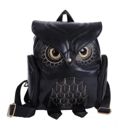 Wasserdichter Lederrucksack - mit Eulenmuster