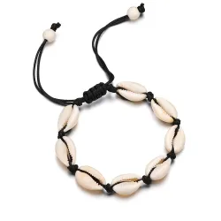 Armband mit Muschelanhängern - verstellbares Schnurseil