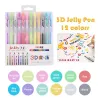 3D Jelly Pen - Mehrfarbig - Malerei / Graffiti / Keramik / Metall / Glas - 12 Stück