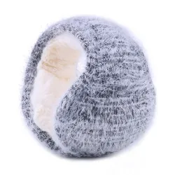 Warme Winter-Ohrenschützer - faltbar - gestrickte Wolle / Plüsch