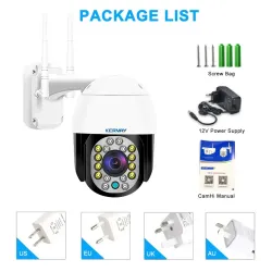 CCTV-Überwachungskamera - Nachtsicht - Außenbereich - WiFi - 2 MP - PTZ - HD - 1080P