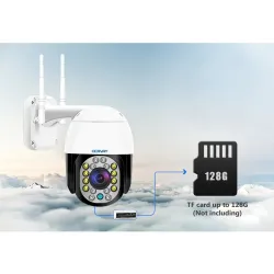 CCTV-Überwachungskamera - Nachtsicht - Außenbereich - WiFi - 2 MP - PTZ - HD - 1080P