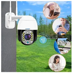 CCTV-Überwachungskamera - Nachtsicht - Außenbereich - WiFi - 2 MP - PTZ - HD - 1080P