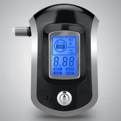 Professioneller digitaler Alkoholtester - Atemalkoholtester - LCD - mit 5 Mundstücken