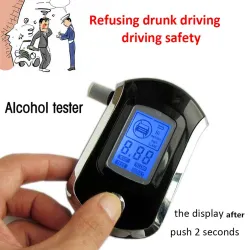 Professioneller digitaler Alkoholtester - Atemalkoholtester - LCD - mit 5 Mundstücken