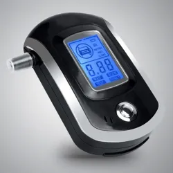 Professioneller digitaler Alkoholtester - Atemalkoholtester - LCD - mit 5 Mundstücken