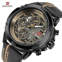 Naviforce - Sport-Quarzuhr - wasserdicht - Lederarmband