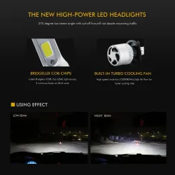 OSLAMP - COB 12V - 24V LED - car headlights - bulb - Hi-Lo beam - 72W - 8000LM - 6500K - 2 piecesH7
