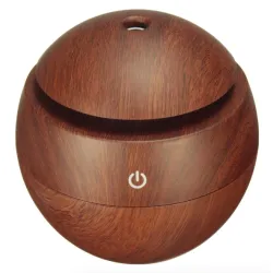 Ultraschall-Luftbefeuchter – Diffusor für ätherische Öle – LED – USB – Holzmaserung – 130 ml