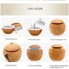 Ultrasonic air humidifier - essential oils diffuser - LED - USB - wooden grain - 130mlHumidifiers