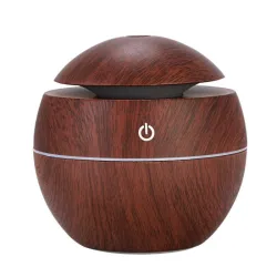 Ultraschall-Luftbefeuchter – Diffusor für ätherische Öle – LED – USB – Holzmaserung – 130 ml
