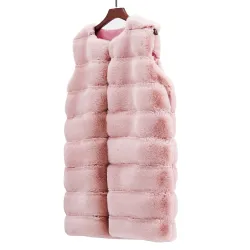 Eleganter ärmelloser Mantel - Pelzweste
