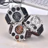 OULM 1349 - sports large watch - compass - leather strapWatches