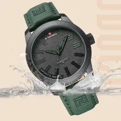 NAVIFORCE – Militär-Sportuhr – Quarz – wasserdicht – Lederarmband – braun