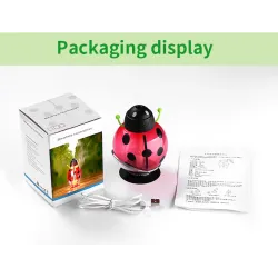 Ultrasonic air humidifier - essential oils diffuser - ladybug shape - USB - LED - 260 mlHumidifiers