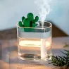 Transparenter Ultraschall-Luftbefeuchter – Diffusor für ätherische Öle – Kaktus – LED – USB – 160 ml