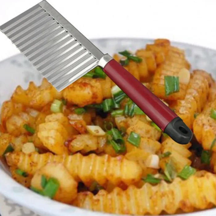 Kartoffelschneider - Pommes-Maker - gebogene Chips - Edelstahlmesser