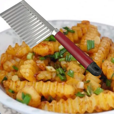 Kartoffelschneider - Pommes-Maker - gebogene Chips - Edelstahlmesser