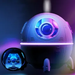 Ultraschall-Luftbefeuchter – Diffusor für ätherische Öle – Raumschiff/Astronaut – LED – USB – 220 ml