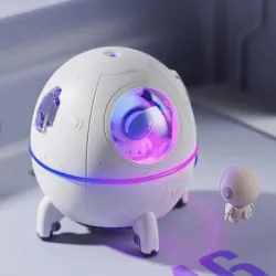 Ultraschall-Luftbefeuchter – Diffusor für ätherische Öle – Raumschiff/Astronaut – LED – USB – 220 ml