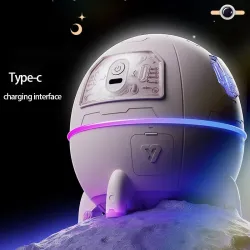Ultrasonic air humidifier - essential oils diffuser - spaceship / astronaut - LED - USB - 220mlHumidifiers