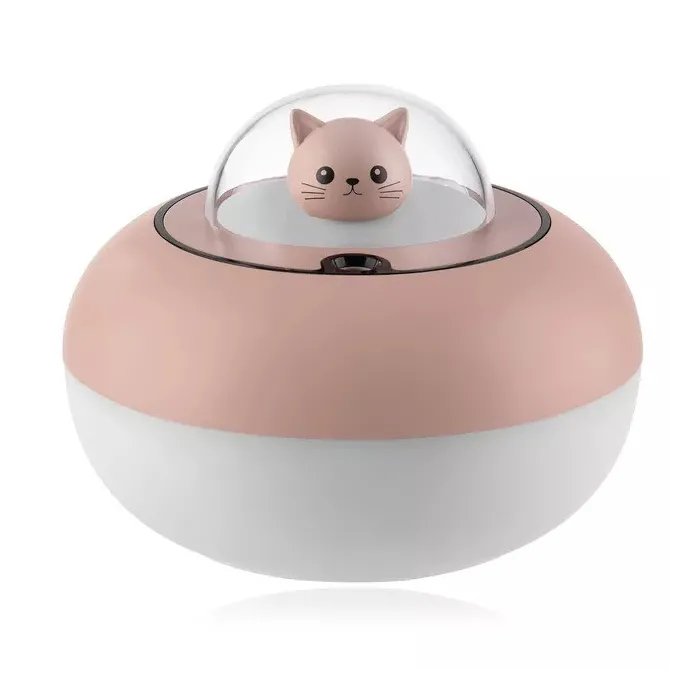 Ultraschall-Luftbefeuchter – Diffusor für ätherische Öle – Katzenkopf – LED – USB – 300 ml