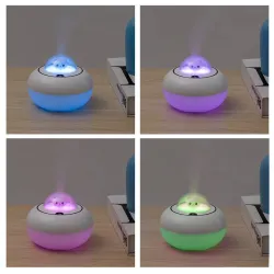 Ultraschall-Luftbefeuchter – Diffusor für ätherische Öle – Katzenkopf – LED – USB – 300 ml