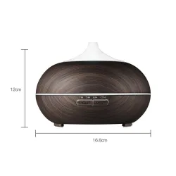Ultrasonic air humidifier - essential oils diffuser - LED - remote control - wood grain - 500 mlHumidifiers