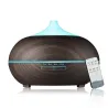 Ultrasonic air humidifier - essential oils diffuser - LED - remote control - wood grain - 500 mlHumidifiers