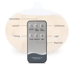 Ultrasonic air humidifier - essential oils diffuser - LED - remote control - wood grain - 500 mlHumidifiers